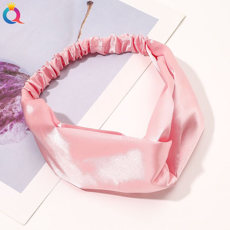 Satin Hairband - Crisscross Headband For Women, Elegant Boho Hair Accessory (Solid Color, Adjustable, 2.5cm Width)_voghion.com