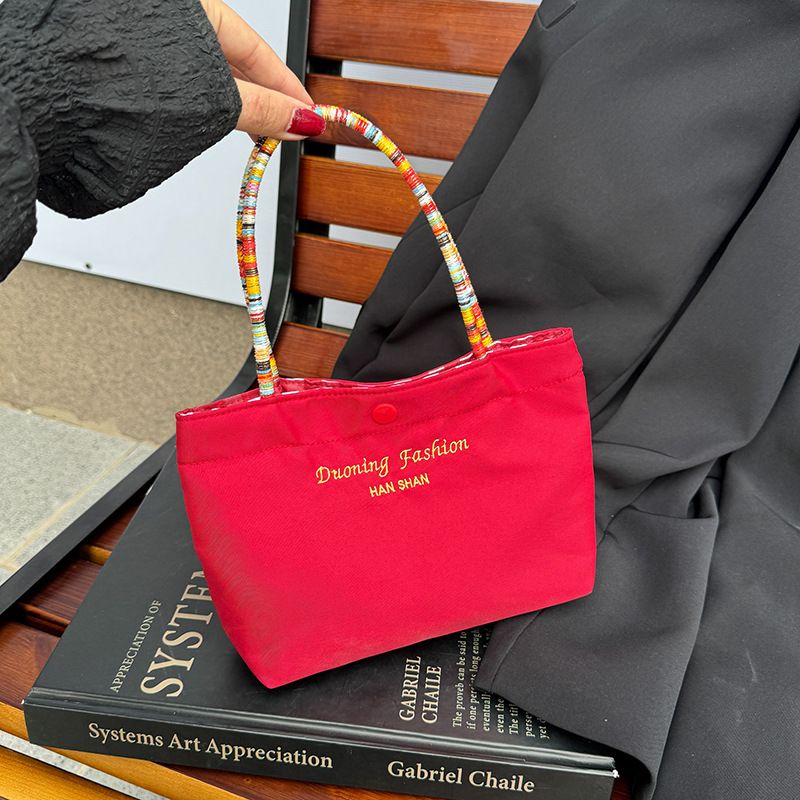 Nuova borsa a tracolla in tela bifacciale semplice e di grande capacità da donna, stile coreano, casual e alla moda_voghion.com