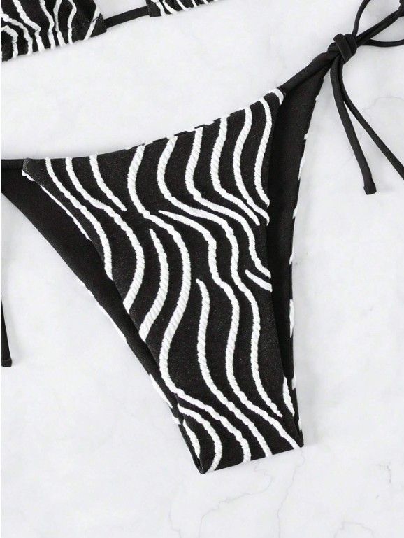 2024 New Sexy 3D Printed Split Women's Bikini Swimsuit Set_voghion.com