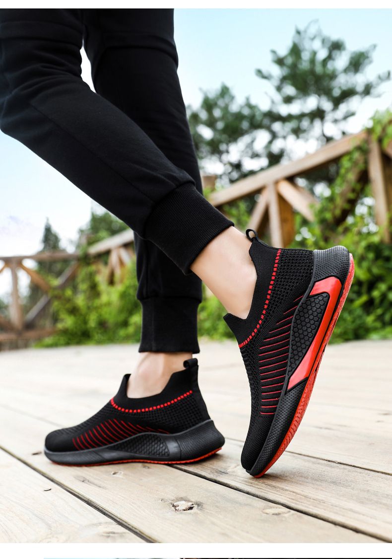 Autumn New Comfortable One-piece Sock Top Sports Men, Breathable Lightweight, Versatile, Trendy And Casual Running Shoes_voghion.com