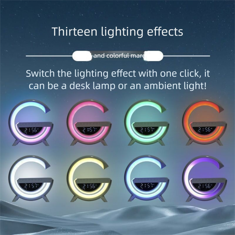 New Bluetooth Speaker Atmosphere Light Voice Clock Wireless Mobile Sound_voghion.com