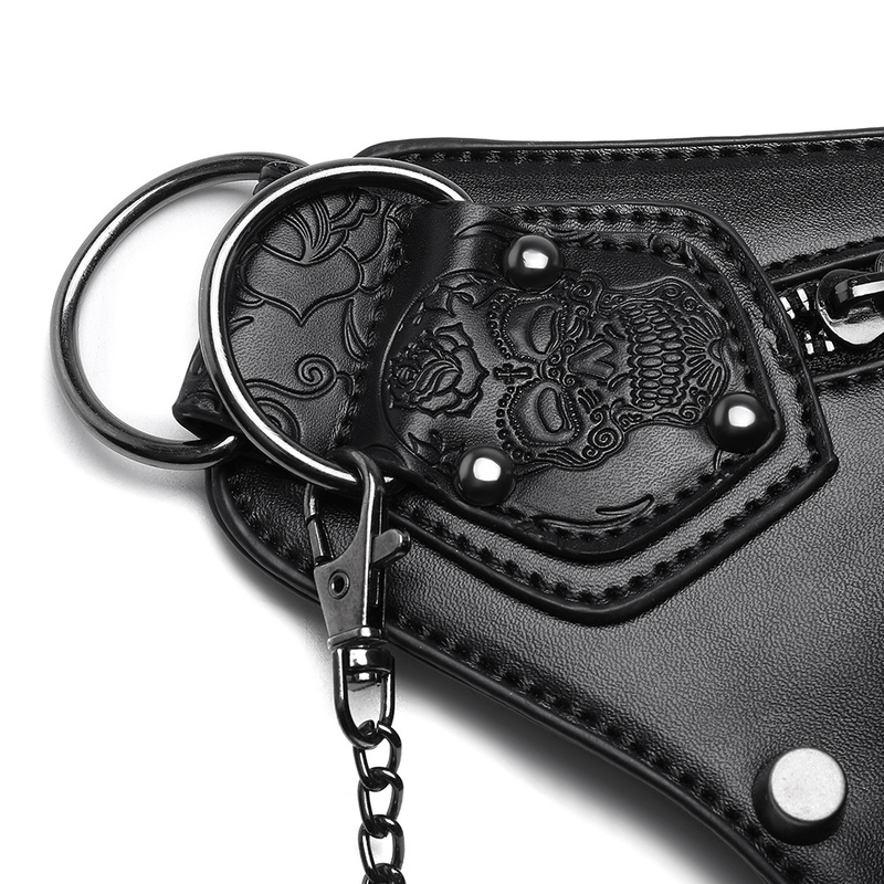 Neue Steampunk-Umhängetasche für Damen mit Totenkopf-Kettentasche, für den Außenbereich, Motorrad-Gürteltasche für Männer_voghion.com