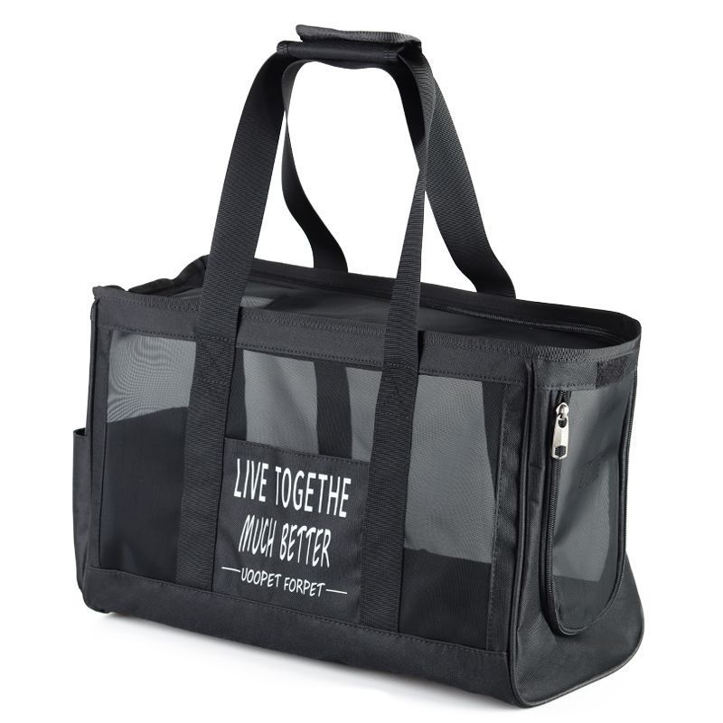 Bolsa de transporte de mano transpirable de verano para mascotas, bandolera plegable y ligera para gatos, bolsa portátil para exteriores_voghion.com