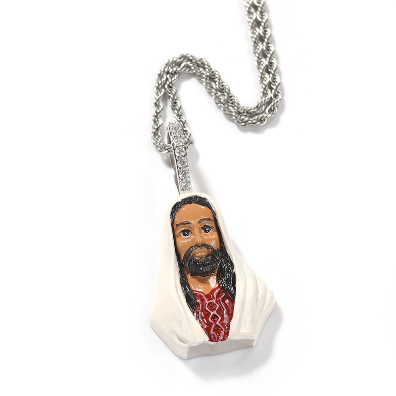 Nuovo ciondolo personalizzato hip-hop con zircone intarsiato in rame e smalto da uomo, accessorio alla moda_voghion.com