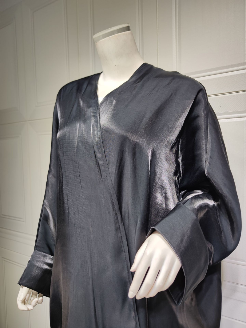 Damkläder Mellanöstern blygsamt muslimskt mode ljust sidensatin fladdermus-ärmrock plus size damkläder abaya_voghion.com