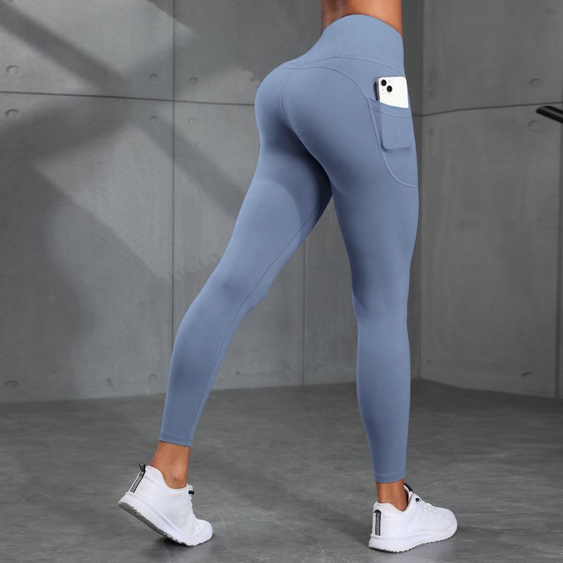 Seamless High-Waist Yoga Pants With Side Pockets - Tummy Control, No Visible Panty Lines, Versatile For Workouts & Casual Wear_voghion.com