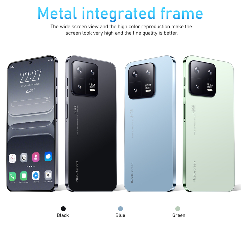 Ny M13 PRO Mobiltelefon 6,8 tum 2GB +16GB Ge 128GB Minneskort 540*960 Pixel Fingerprint Lås upp två SIM-kort och ett TF-kort Mobiltelefon_voghion.com