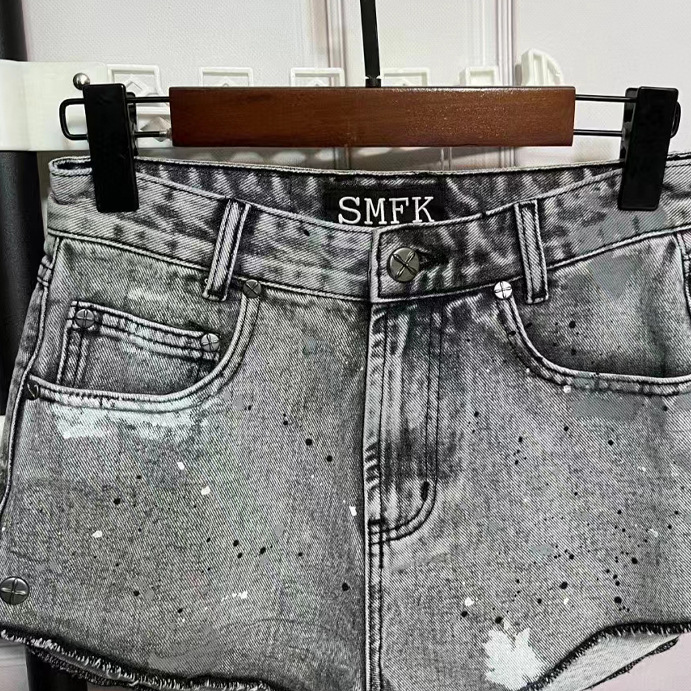 Women's Clothing Jacket Same Style Washed Distressed Grey Embroidery Slim Fit Versatile Outer Suit_voghion.com