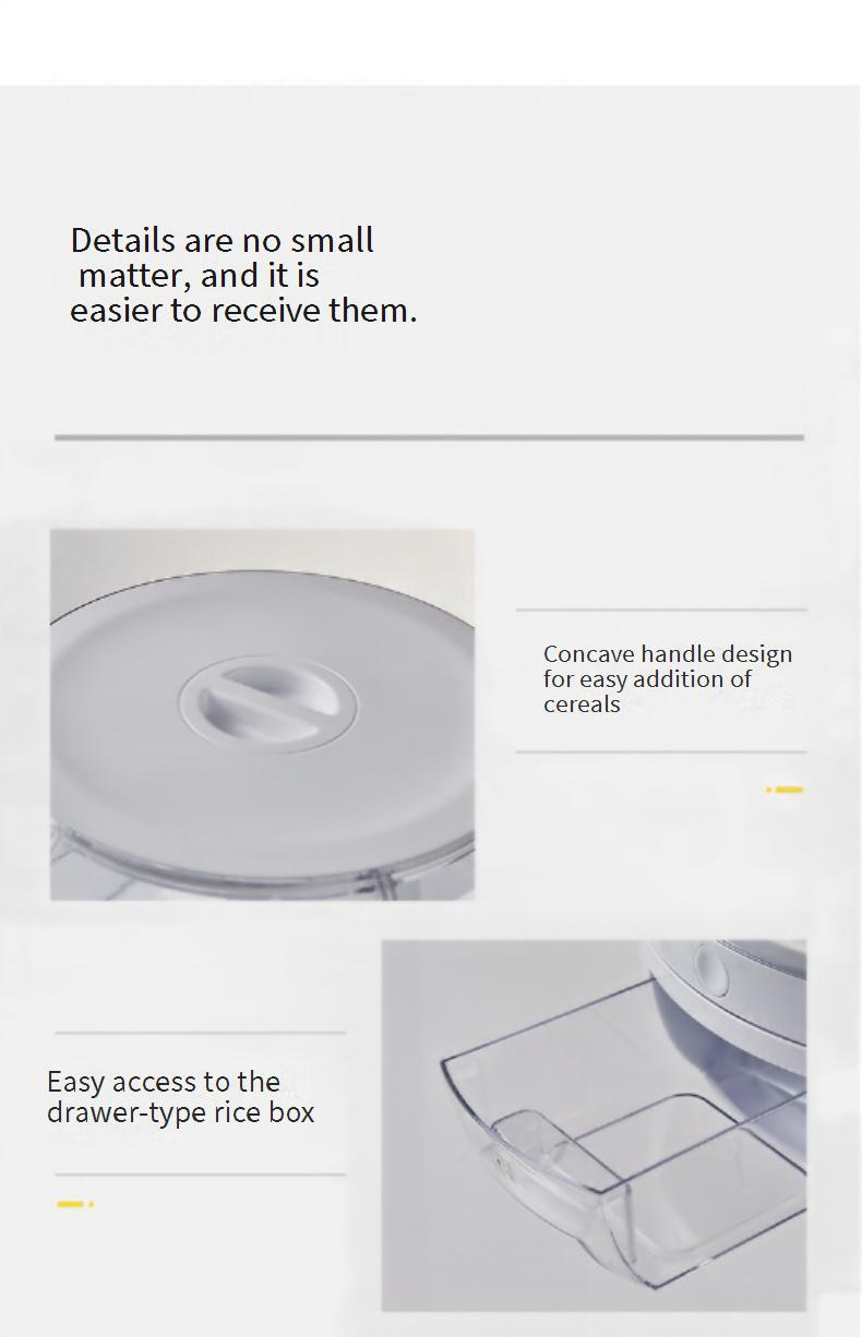 Large Capacity Rotary Rice Bucket Food Grade Plastic Compartment Rice Storage Box Moisture Proof Insect Proof Sealed Grain Storage_voghion.com