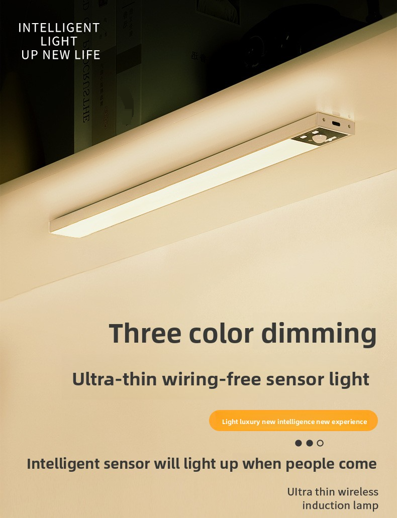Luce LED per armadio con sensore di movimento - Luce notturna a proiezione magnetica wireless (accensione/spegnimento automatico, regolabile a 360°, bianco caldo/bianco freddo, IP54 impermeabile)_voghion.com