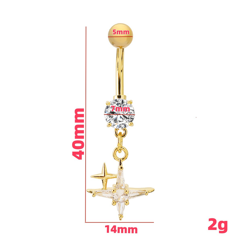 Piercing per ombelico con diamanti Flash - Gioielli per piercing scintillanti_voghion.com
