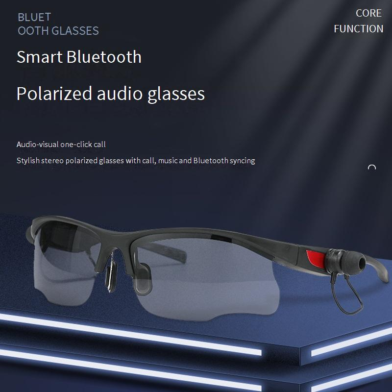 BTglasses 001 Smart Bluetooth zonnebril met HD-gesprekken en stereogeluid - gepolariseerde UV400-zonnebril voor autorijden/fietsen (zwart/wit)_voghion.com