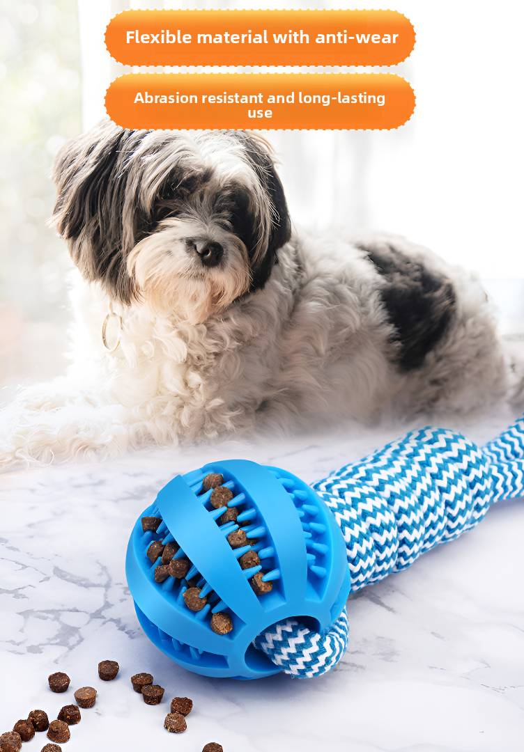 1 Stück Hundespielzeug Tauziehen Leckagefutterball Interaktives Kauseil für Hunde Nagen für mittelgroße bis große Hunde zur Linderung von Langeweile, Heimtierbedarf_voghion.com