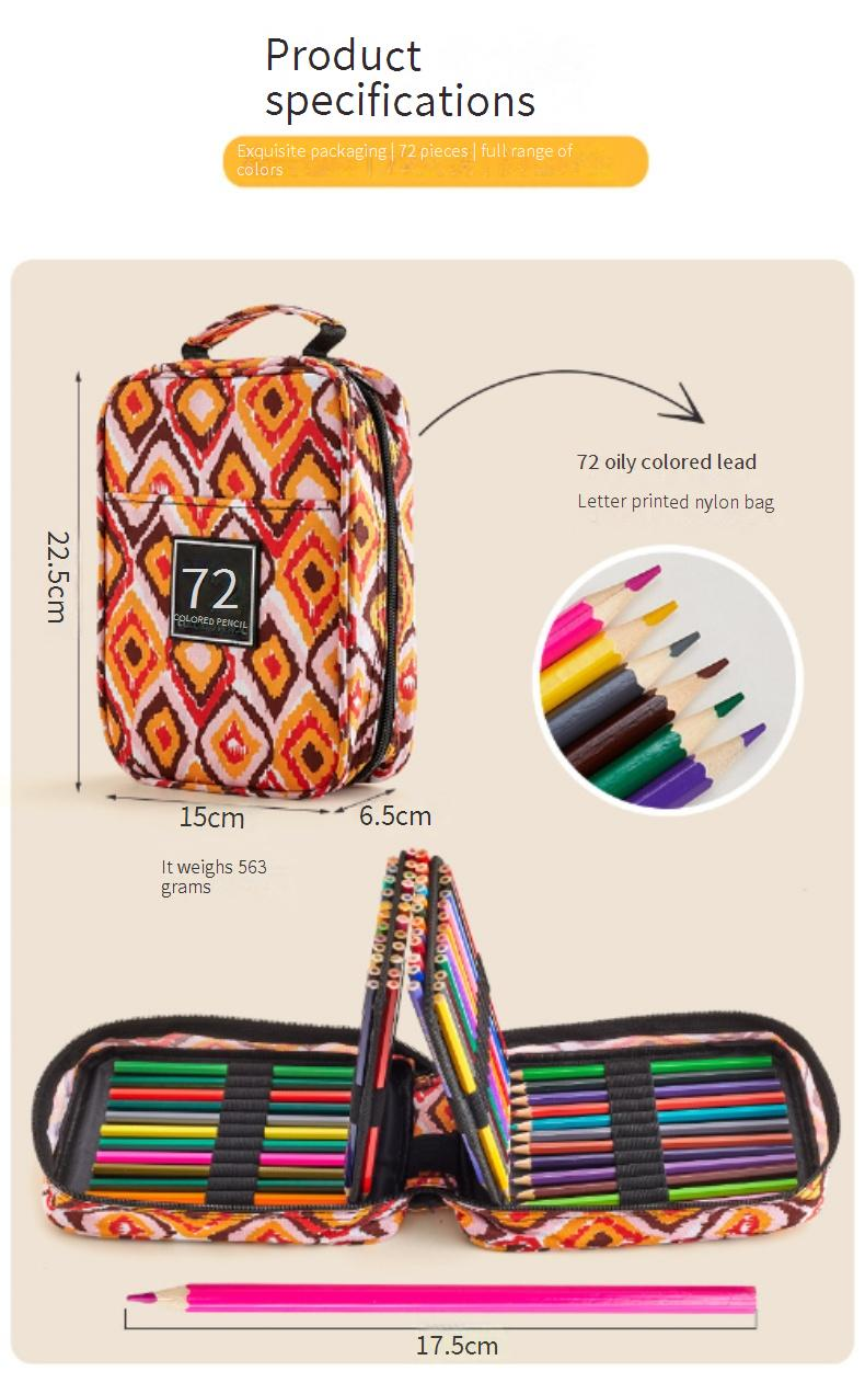 Astuccio portapenne da 72 colori con grande capacità - Tonalità vivaci Macaron e Morandi, organizer portatile per articoli artistici per studenti e artisti_voghion.com