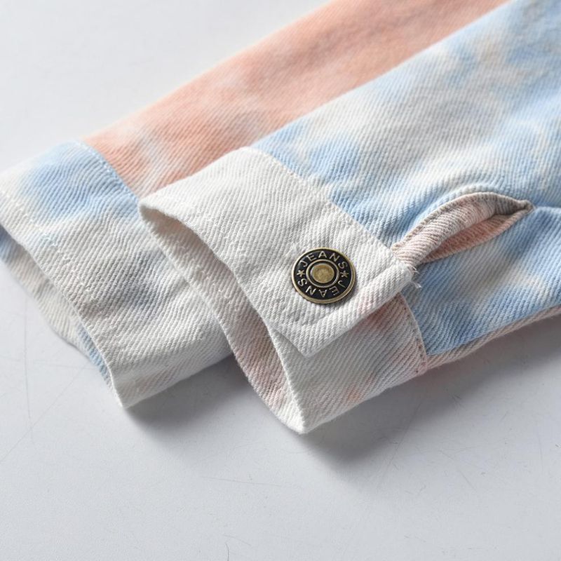 Baby clothes Girls and boys blazers children's tie dye jacket single breasted spring ripped jeans_voghion.com