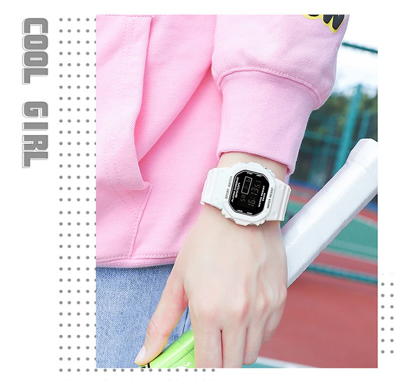 Elegante orologio sportivo digitale quadrato con impermeabile, luce notturna e multifunzione per stili di vita attivi, orologio luminoso alla moda per studenti_voghion.com