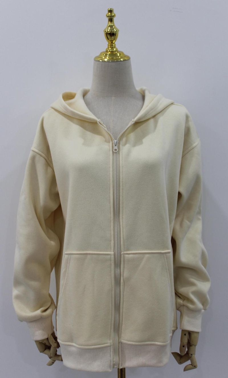 Women's Clothing Zip-Up Hooded Cardigan Coat - Soft Polyester Blend, Relaxed Fit, V-Neck, Pockets, Lightweight & Stylish (Dark Brown, Black)_voghion.com