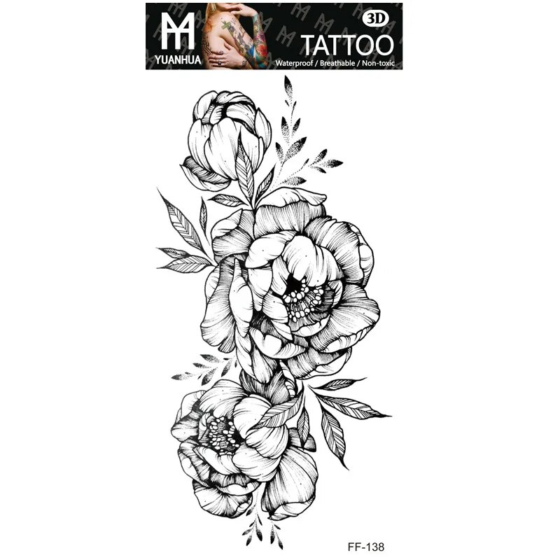 Tatuagem falsa temporária à prova d'água, braço masculino, feminino, cabeça de lobo humano, totem, texto árabe, descartáveis, adesivos falsos, femininos_voghion.com