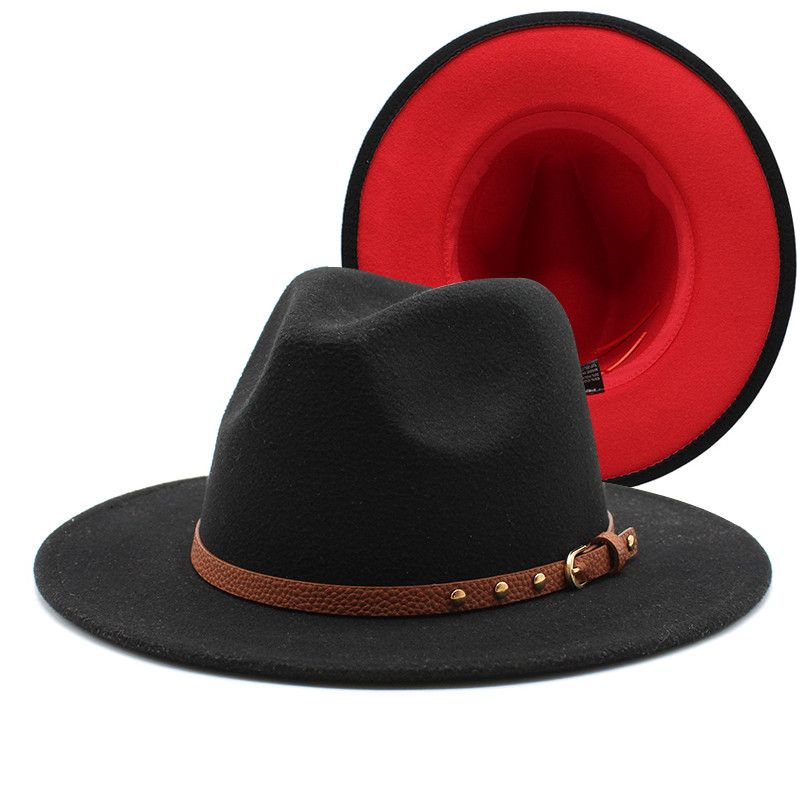 2020 New Men's And Women's Wool Woolen Double-sided Color Matching Flat Big Brimmed Gift Jazz Hats, Felt Hats_voghion.com