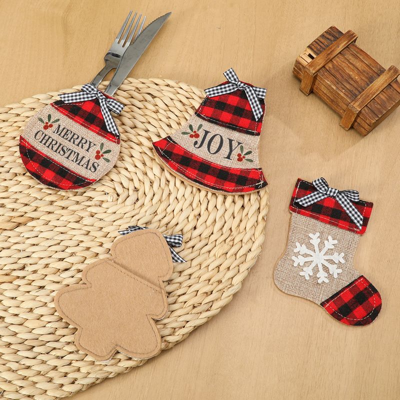 Feestelijke & Feestartikelen Kersttafeldecoratie vorkset geborduurde kerstrekwisieten mes en vorkset Kerstdecoratie voor thuis en hotel_voghion.com