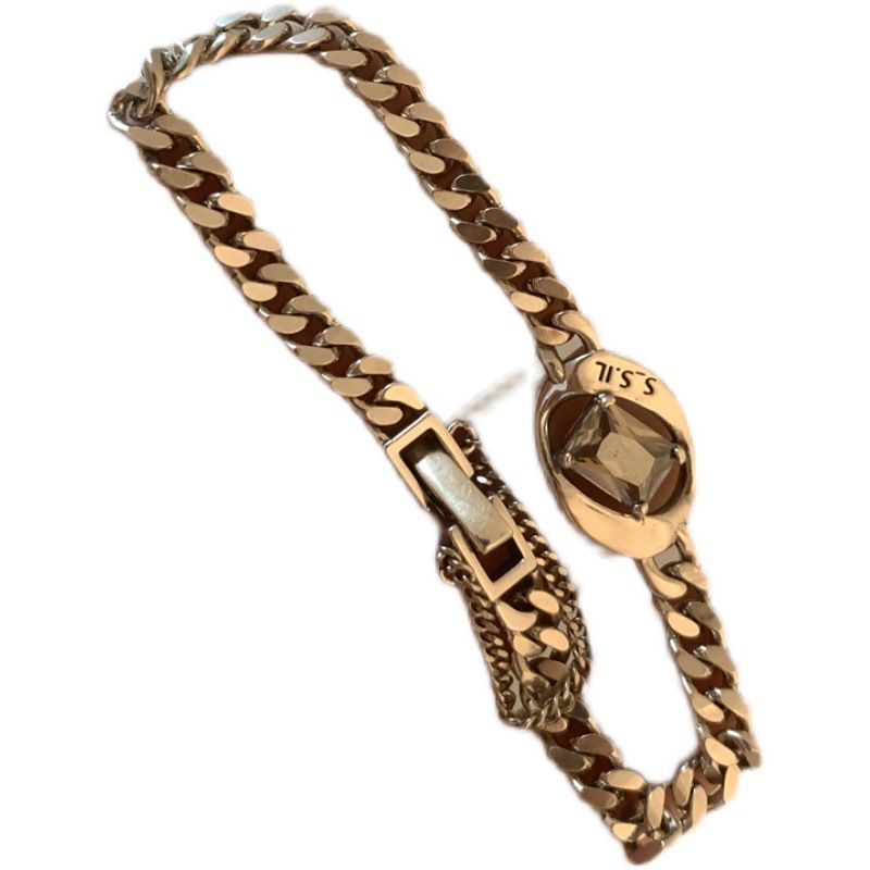 Bracciale in argento thailandese puro con zirconi per donna, bracciale unico con motivo geometrico irregolare cavo, moda di nicchia_voghion.com