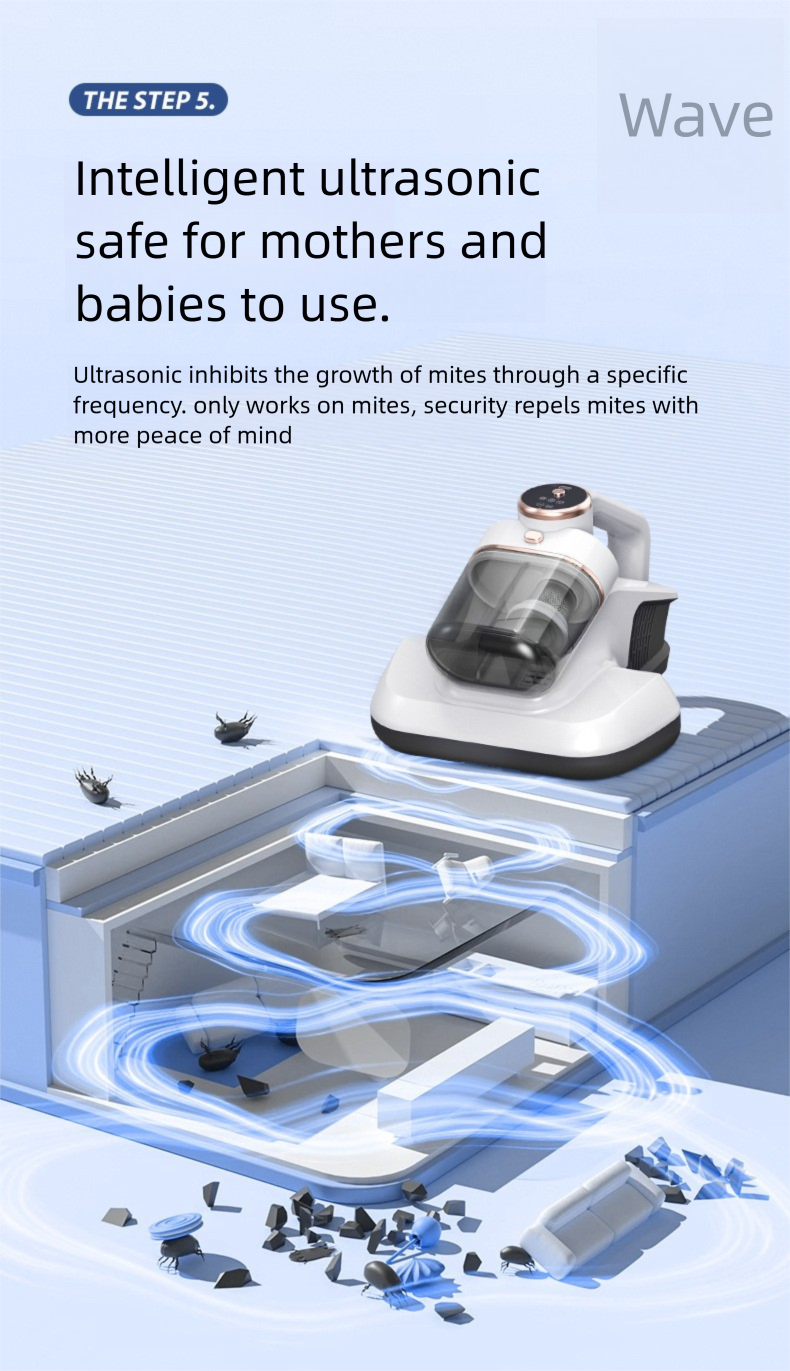 Aspirapolvere UV a doppia tazza - Rimozione portatile degli acari dal letto con sterilizzazione_voghion.com