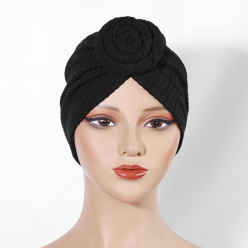 Thickened Elastic Flower Headscarf Hat - Ethnic Style Twisted Warm Hat (Fashionable & Versatile, European & American Design, Winter Headwear)_voghion.com