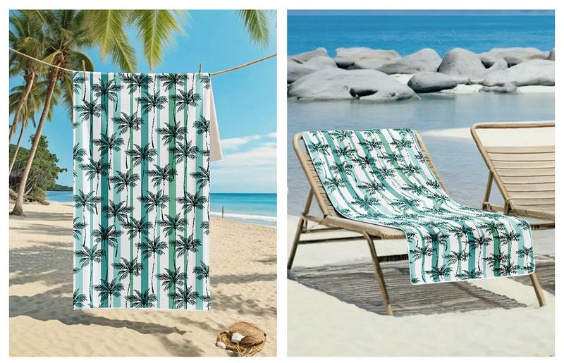 Asciugamano da spiaggia in microfibra con protezione solare UPF50+, asciugatura rapida, sportivo_voghion.com