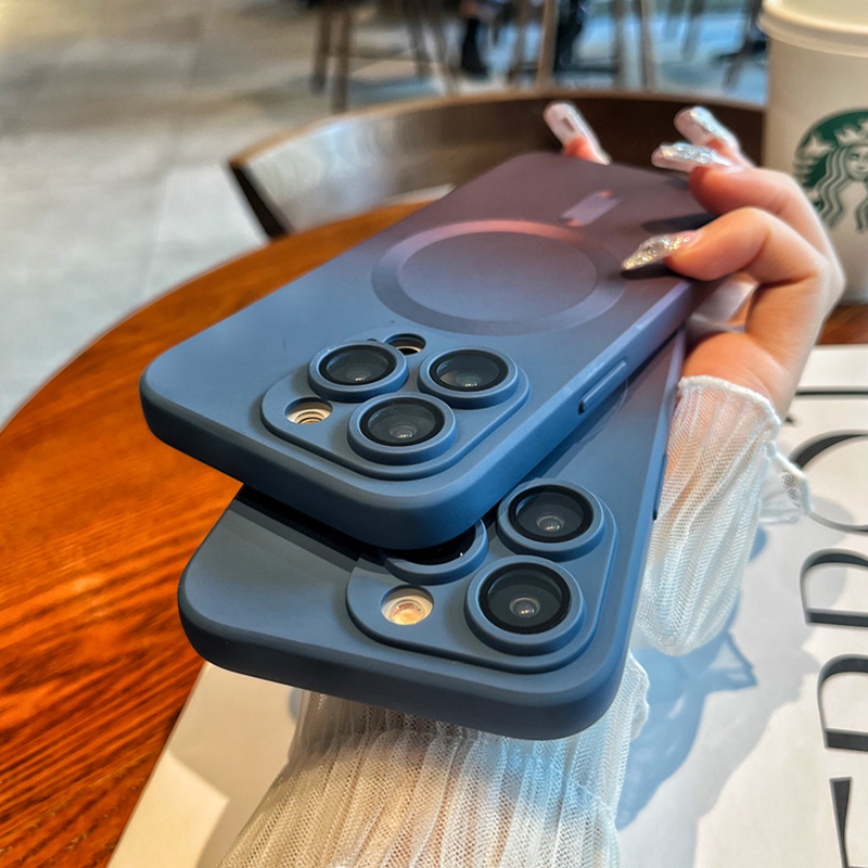 Luxus für Magsafe Gradient Silikon Mehrfarbige stoßfeste Hülle für iPhone 14 13 12 11 Pro Max Plus Wireless Charging Cover_voghion.com