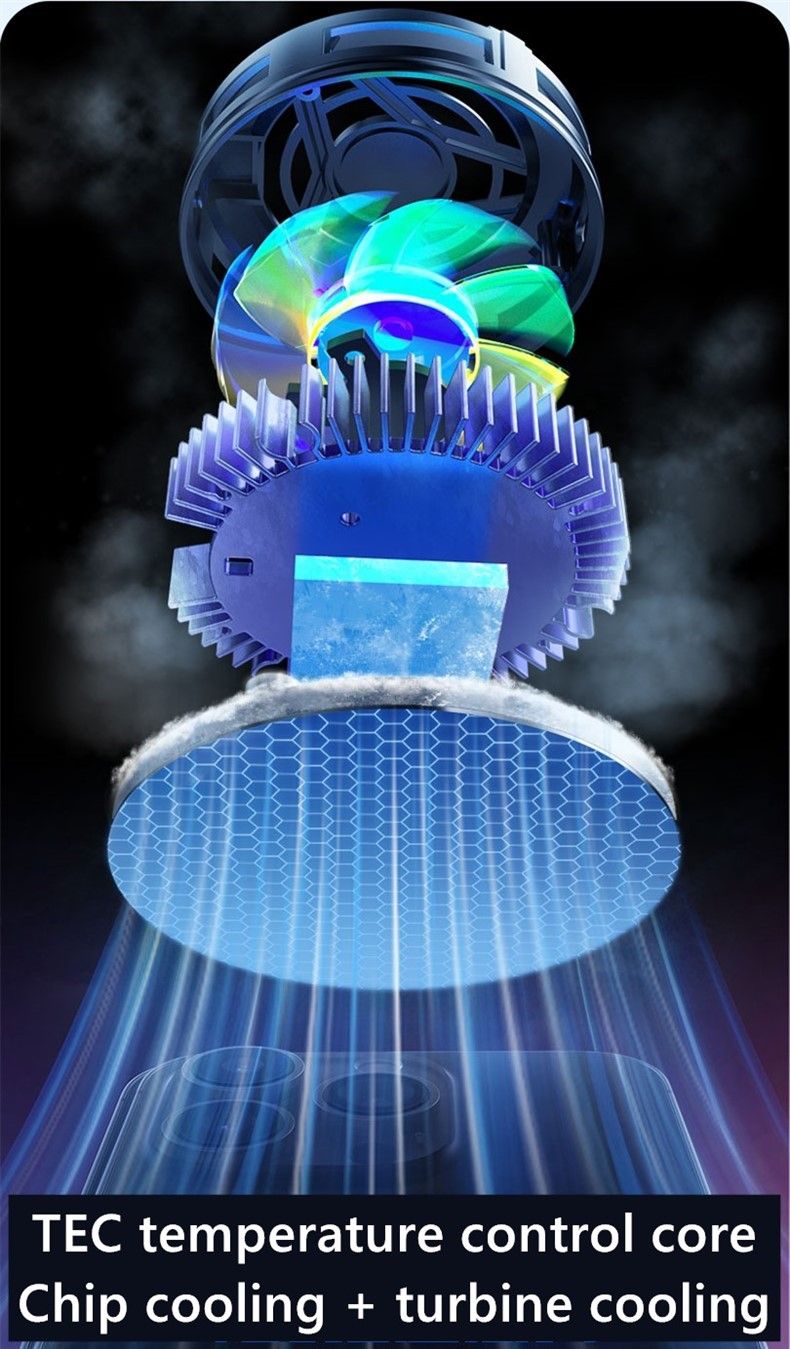 Wireless Charging Magnetic Phone Cooler For IPhone 15, 14, 13, 12, 11 S24 Ultra Back Clamped Phone Fan Game Cooling_voghion.com