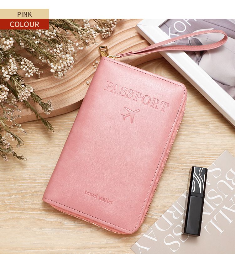 Passport Covers RFID Long Passport Holder Ticket Storage Document Bag Multifunctional Travel Zipper Handheld Passport Bag_voghion.com