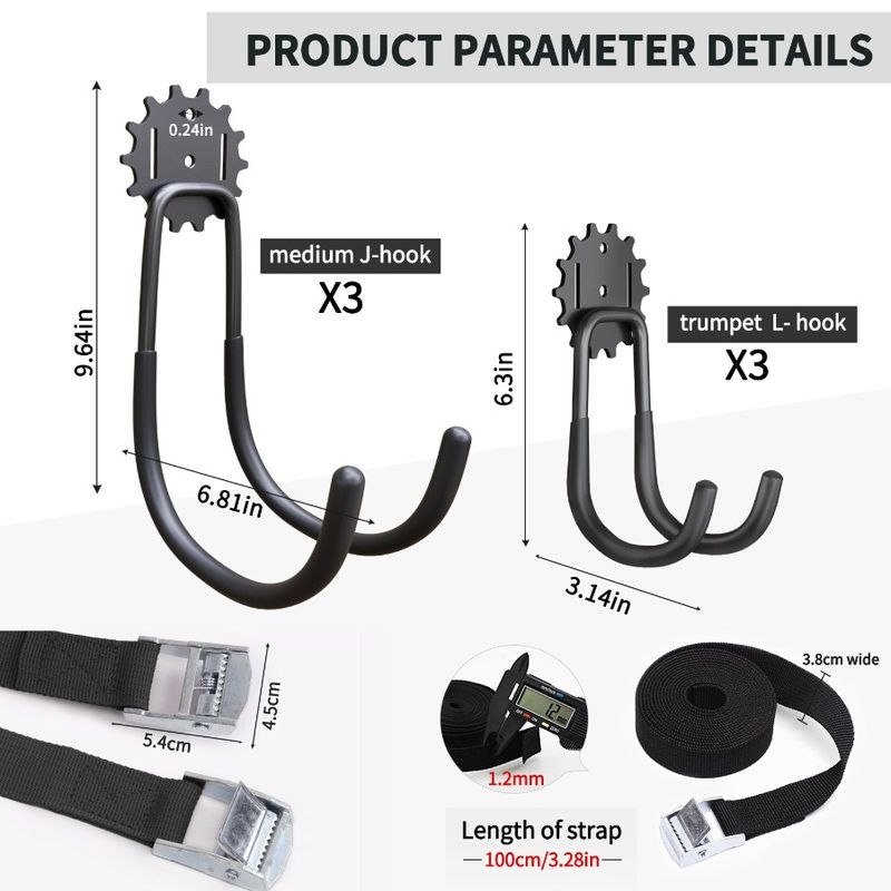 6piece Garage Hook Heavy Duty Utility Steel Garage Storage Hook Wallmounted Garage Hook And Organizer For Organizing Power Tool_voghion.com