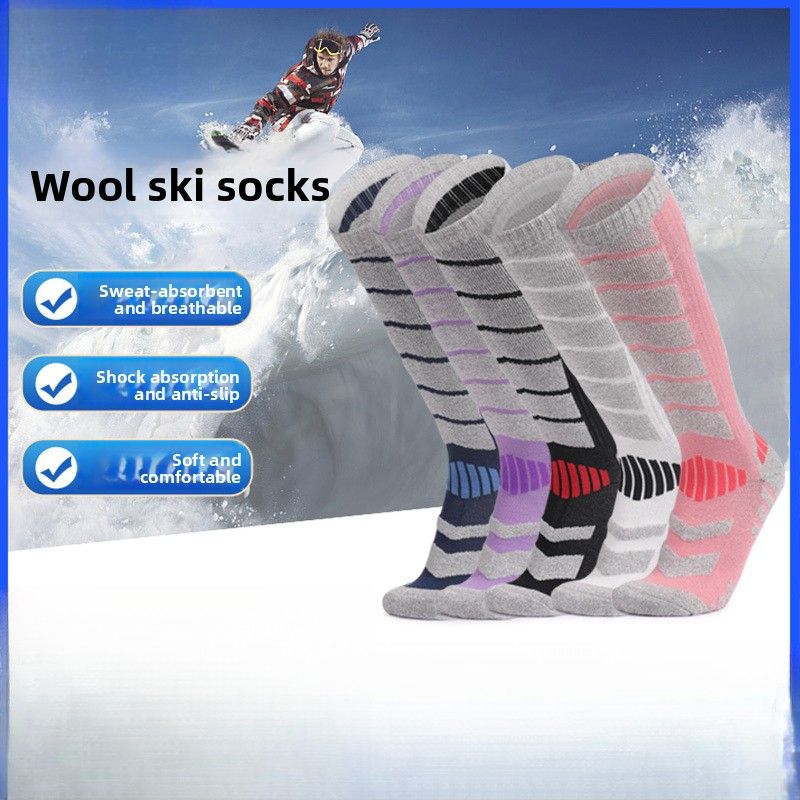 Autumn And Winter 50% Ski Towel Bottom Outdoor Mountaineering Sports Snow Cashmere Merino Wool Socks_voghion.com