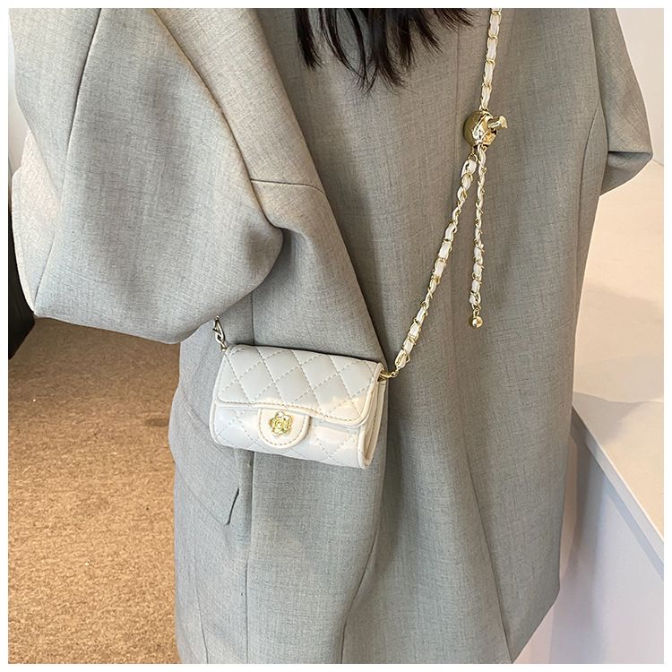 Borsa a tracolla da donna, borsa monospalla con filo ricamato a forma di diamante e pallina dorata, mini borsa casual da viaggio_voghion.com