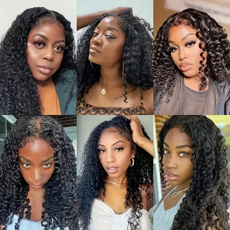 Kinky Curly Swiss Lace Frontal Human Hair Wig PrePluck Natural Hairline For Women Brazilian Remy Hair_voghion.com