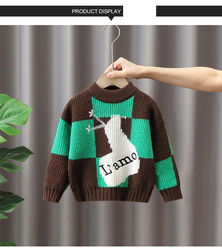 Maglione da ragazzo Autunno e inverno stile straniero Maglione da bambino Base per bambini Top in lana per bambini_voghion.com