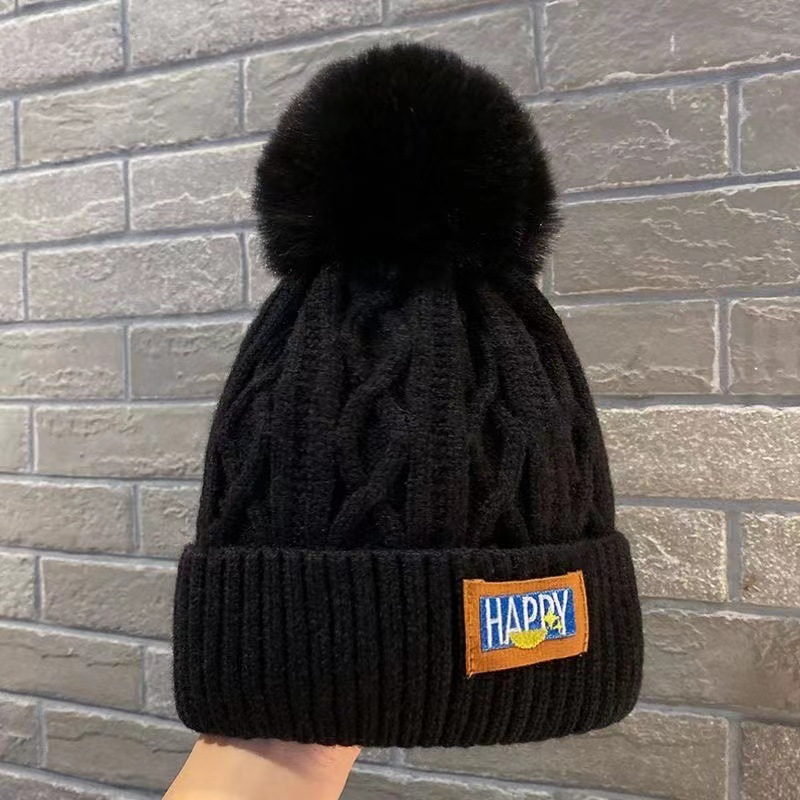 Winter new cashmere warm woolen hat cold hat fashion simple face small knitting_voghion.com