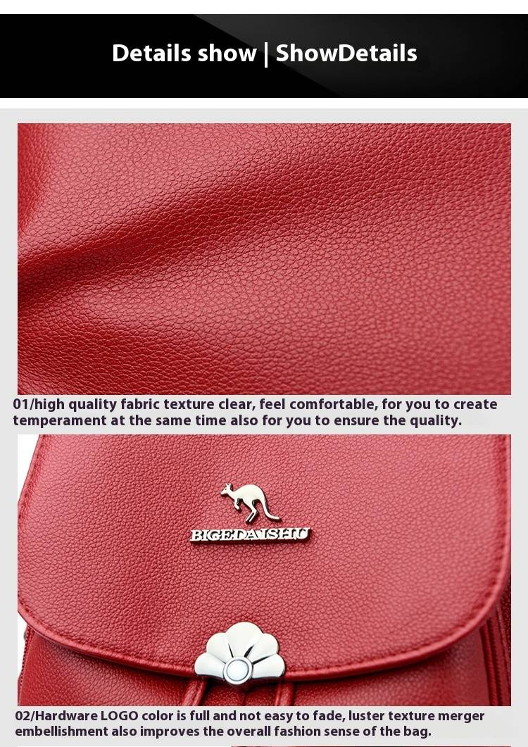 Borsa a marsupio 2024 Zaino con nappa in tinta unita di nuova moda casual versatile e semplice_voghion.com