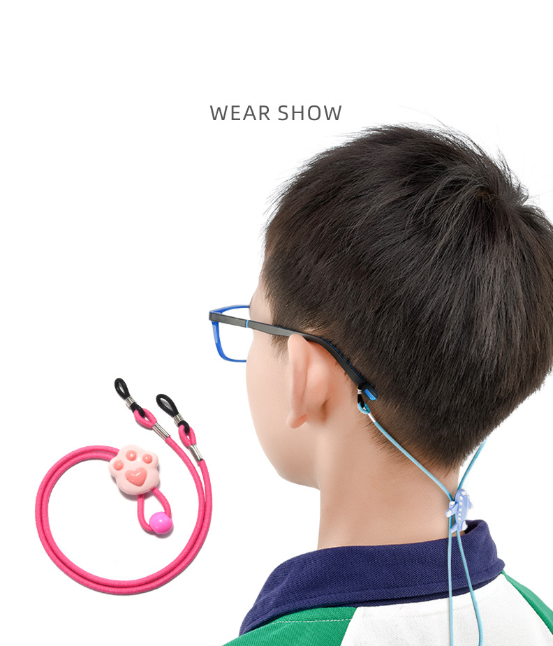 Corde de fixation pour lunettes unisexe pour enfants, sangle fixe antidérapante, solide, sport, crochet d'oreille anti-chute, ensemble de jambes, corde télescopique pour les yeux_voghion.com
