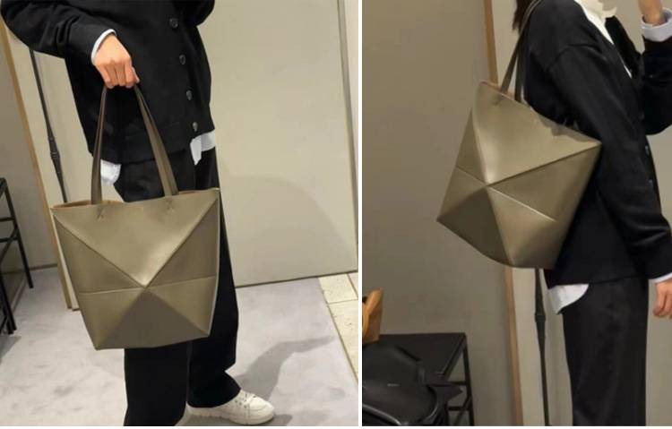 Neue verformte geometrische Falt-Einkaufstasche mit großem Fassungsvermögen, Schultertasche, Achseltasche, Unisex-Tasche_voghion.com