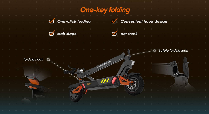 KuKirin G1 Pro Scooter Elétrica Dobrável 10 polegadas 2*800W 48V 20.8Ah_voghion.com