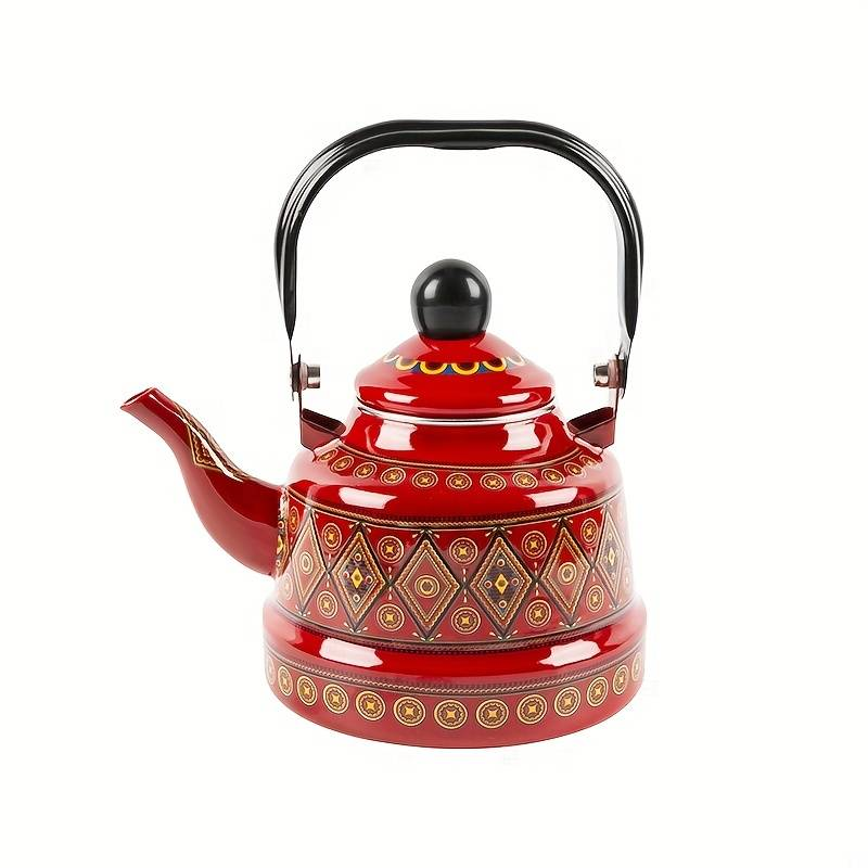 Enamel 1.1L teapot Enamel pot Enamel pot kettle suitable for induction cooker and open fire_voghion.com
