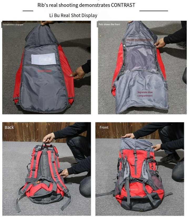 70L Large Capacity Lightweight Mountaineering Bag Men's Travel Backpack With Shoe Compartment Outdoor Travel Backpack_voghion.com
