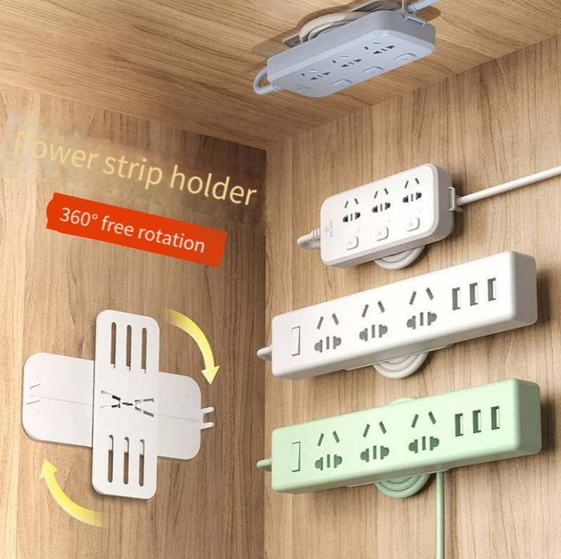 Soporte para enchufes, soporte para pared, estante para almacenamiento de enchufes, tablero para enchufes sin perforaciones, enrutador, adhesivo fijo para pared_voghion.com