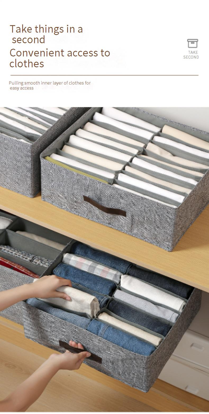 Foldable Clothes Storage Box With Double Compartments - Drawer Organizer For Underwear Socks & Pants Dustproof & Space-Saving_voghion.com