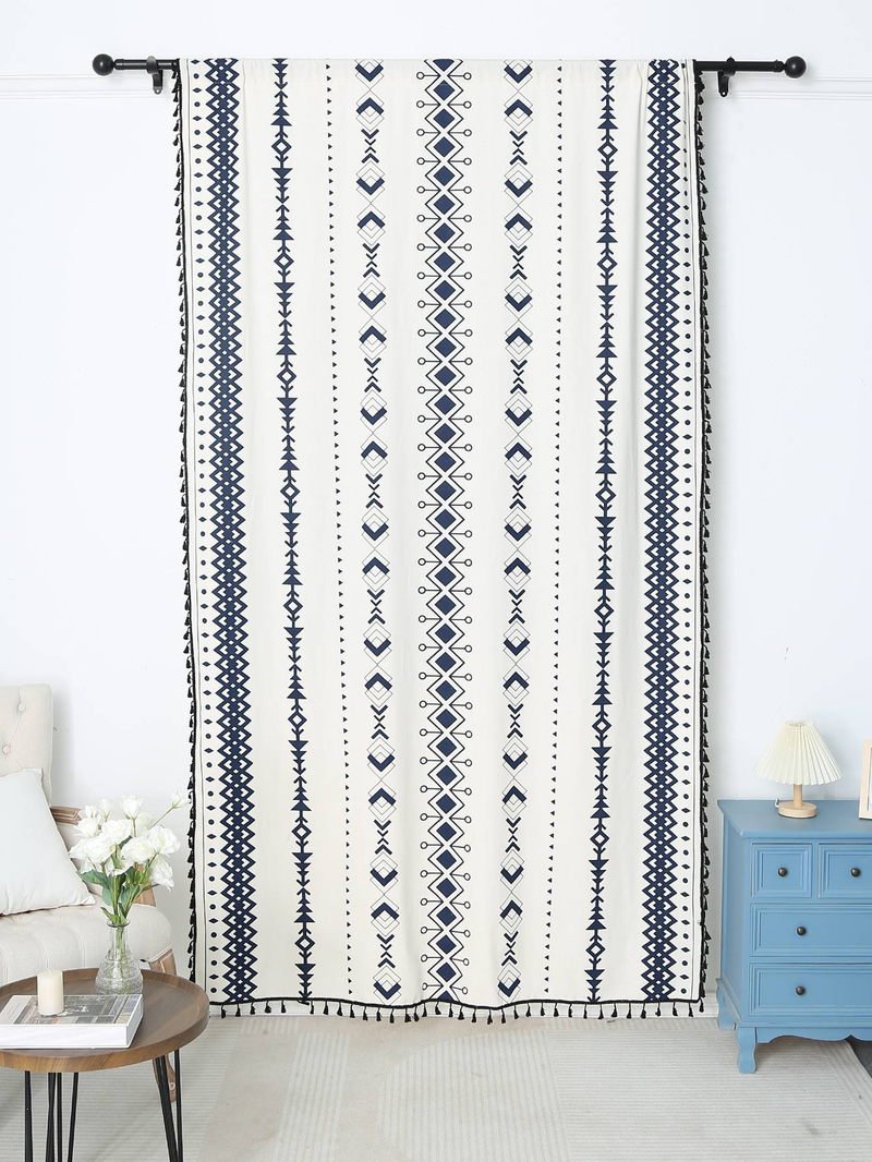 Gordijnen met zwarte cirkelprint, transparante polyester gordijnen met geometrische patronen en appelbloesempatronen, moderne lichtfilterende raamdecoratie_voghion.com