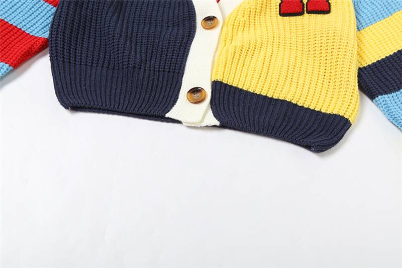Damski, swobodny, kolorowy sweter z dzianiny z literami i guzikami, krótki rękaw, długi rękaw, modny top w stylu streetwear_voghion.com