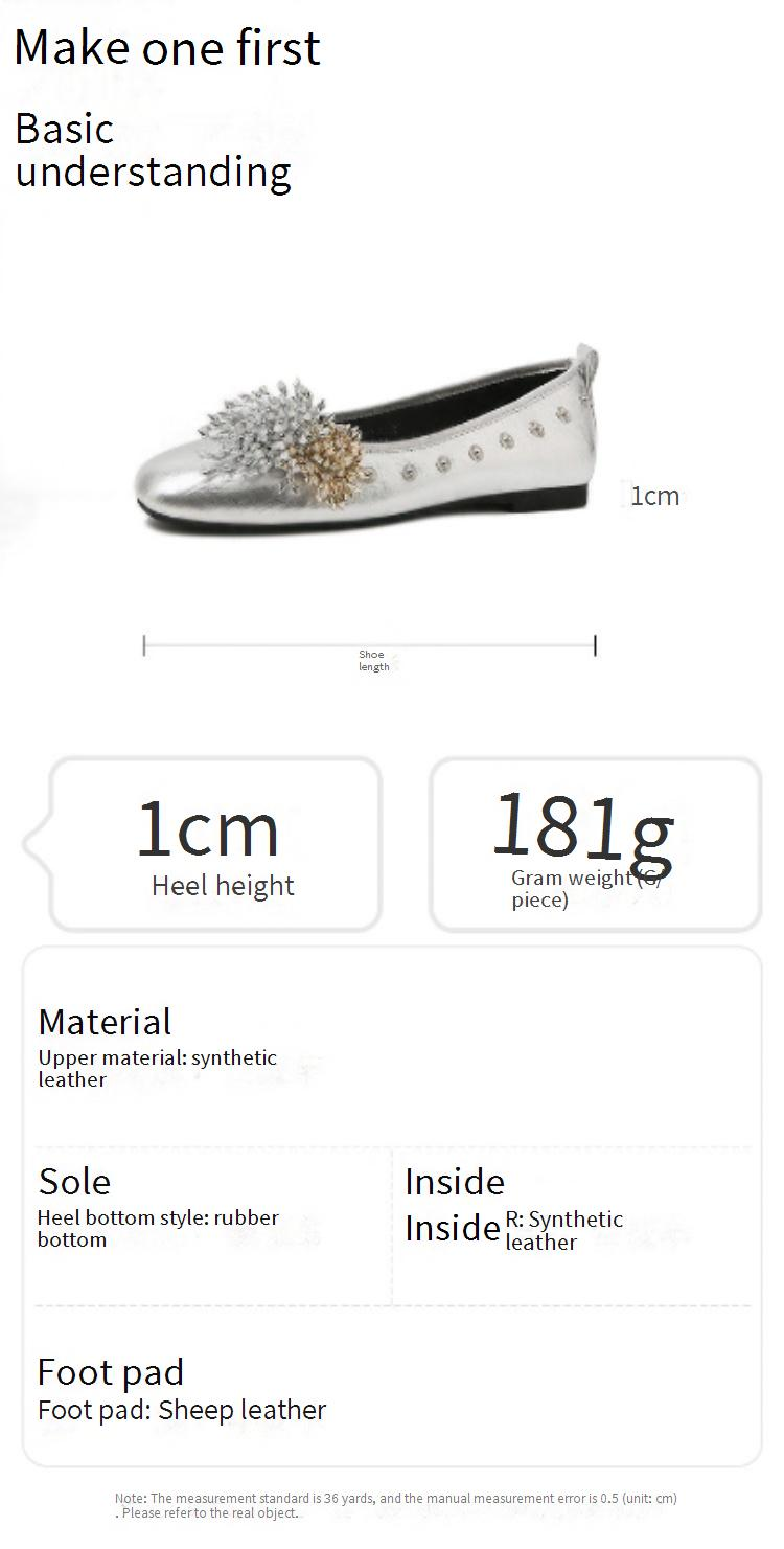 Cameido Women's Eco-Friendly PU Casual Shoes - Square Toe, 1CM Heel, Non-Slip Rubber Sole - Silver & Beige_voghion.com