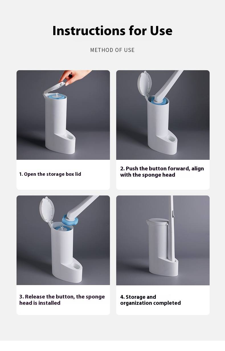 Set di scopini monouso per WC con 16 testine sostituibili, igienici e per una pulizia profonda, per uso domestico, in viaggio e commerciale._voghion.com