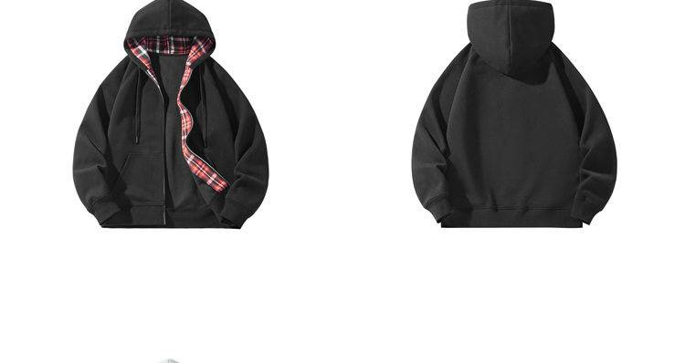 Men's Clothing Men's Heavyweight Cotton Hooded Zip-Up Sweatshirt | Casual Streetwear Pullover | Grey, Black, Blue | Oversized Fit | Unisex Fashion_voghion.com